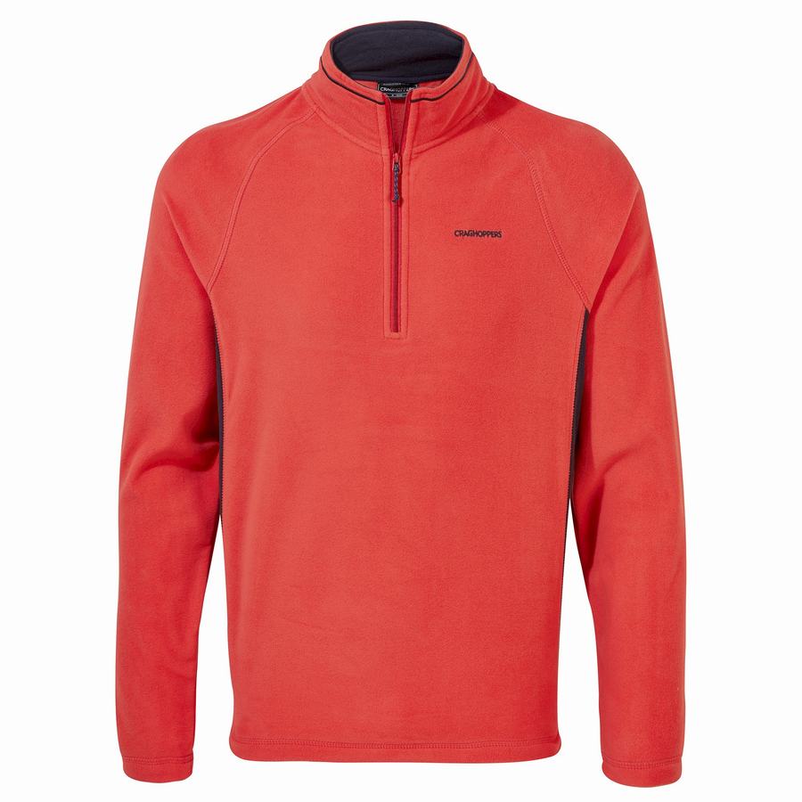 Men's Craghoppers Corey Half Zip Sweaters Orange Red Navy | RWU2956VV