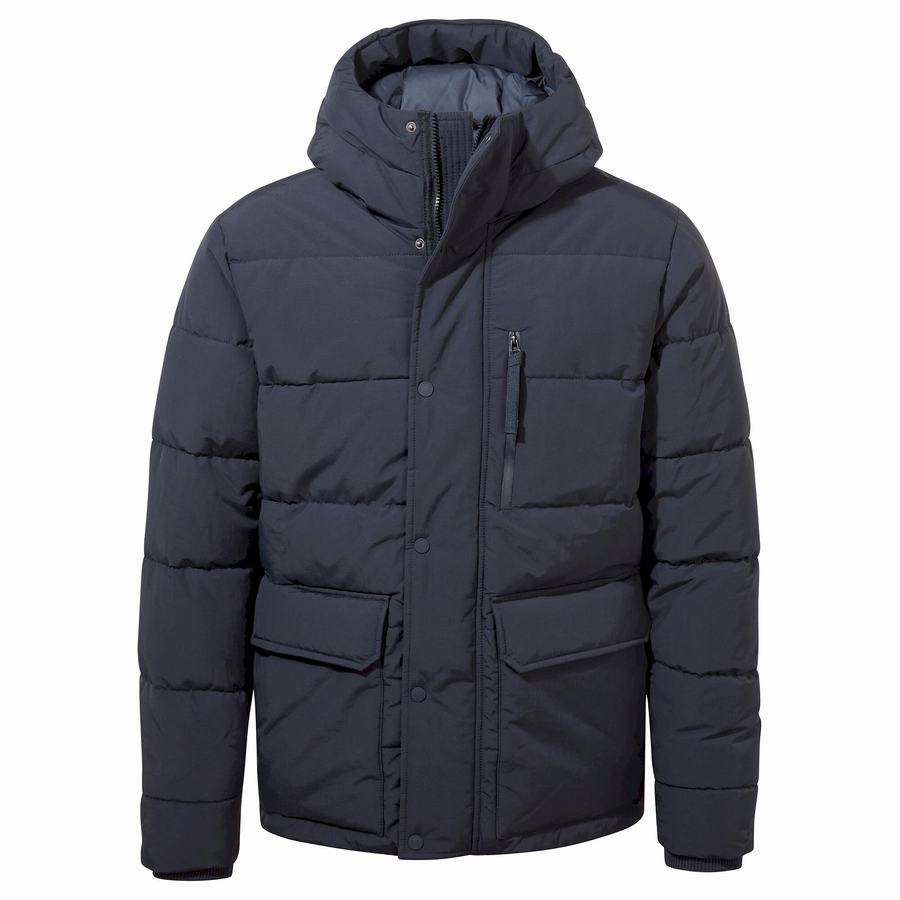 Men's Craghoppers Dunbeath Insulated Hooded Jackets Blue Navy | NCY124FC