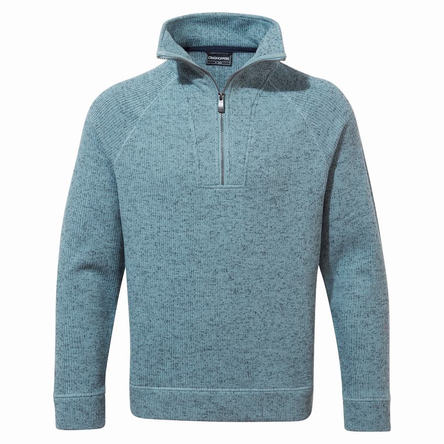 Men's Craghoppers Logan Half Zip Sweaters Blue | ULD6214LT