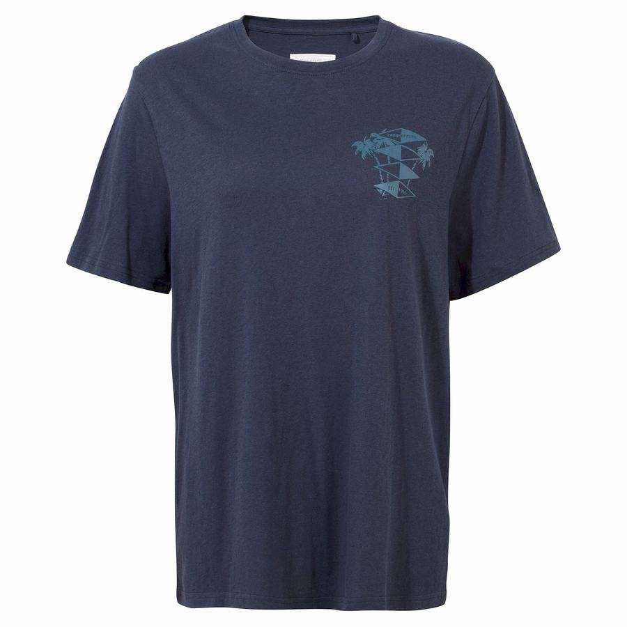 Men's Craghoppers Nosibotanical Sten Short Sleeved T-Shirts Blue Navy | KHS337CO