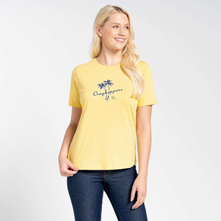 Women's Craghoppers Ally Short Sleeved T-Shirts Yellow | XOM6862LL