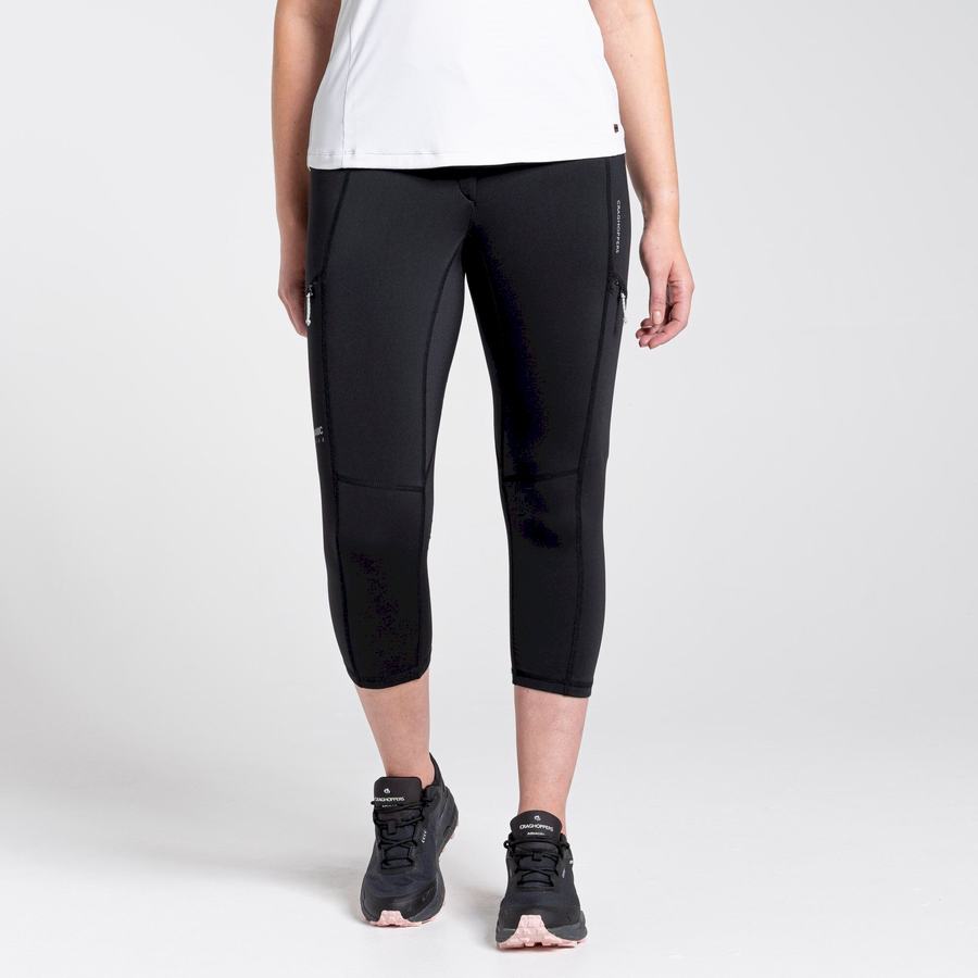 Women's Craghoppers Dynamic Cropped Leggings Black | FIN184HJ