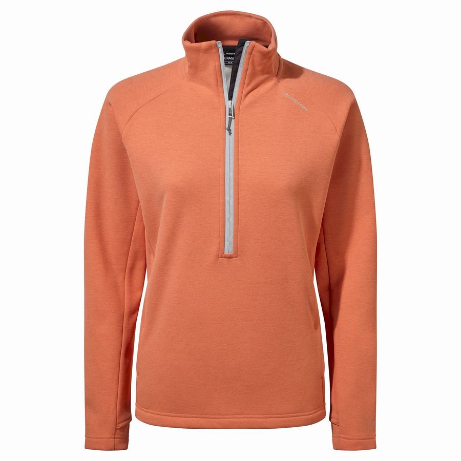 Women's Craghoppers Dynamic Pro Half Zip Sweaters Coral | DSJ8135VA