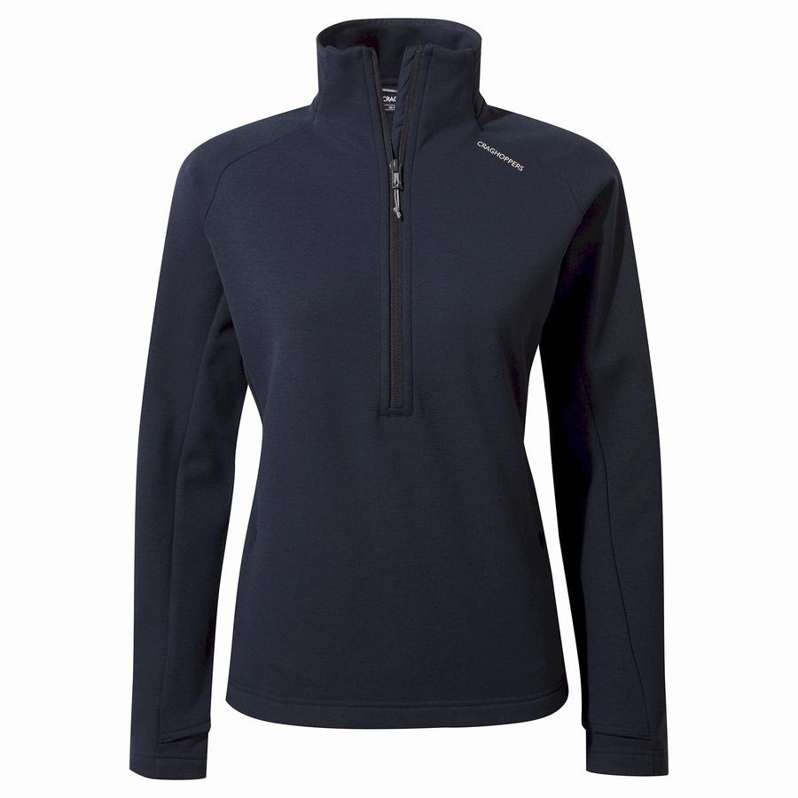 Women's Craghoppers Dynamic Pro Half Zip Sweaters Blue Navy | WXA975HZ