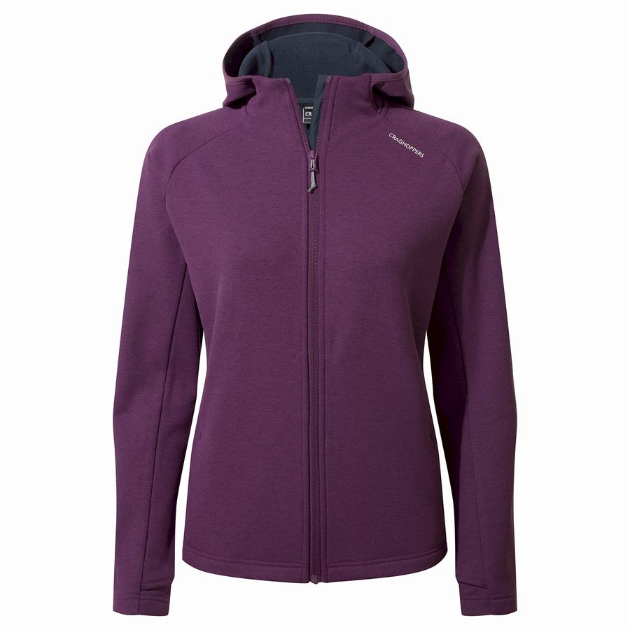 Women's Craghoppers Dynamic Pro Hooded Sweaters Deep Purple | LUZ9883CB