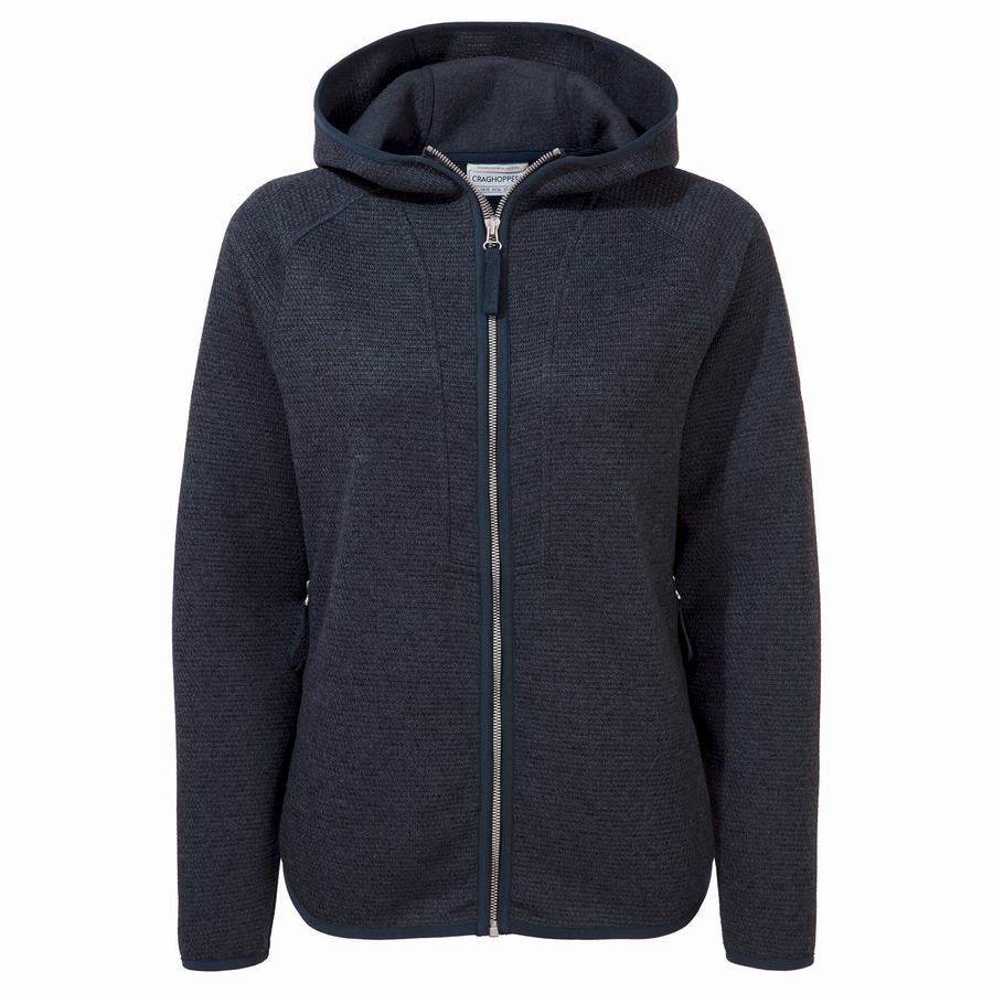 Women's Craghoppers Elena Hooded Sweaters Blue Navy | RGJ974GF