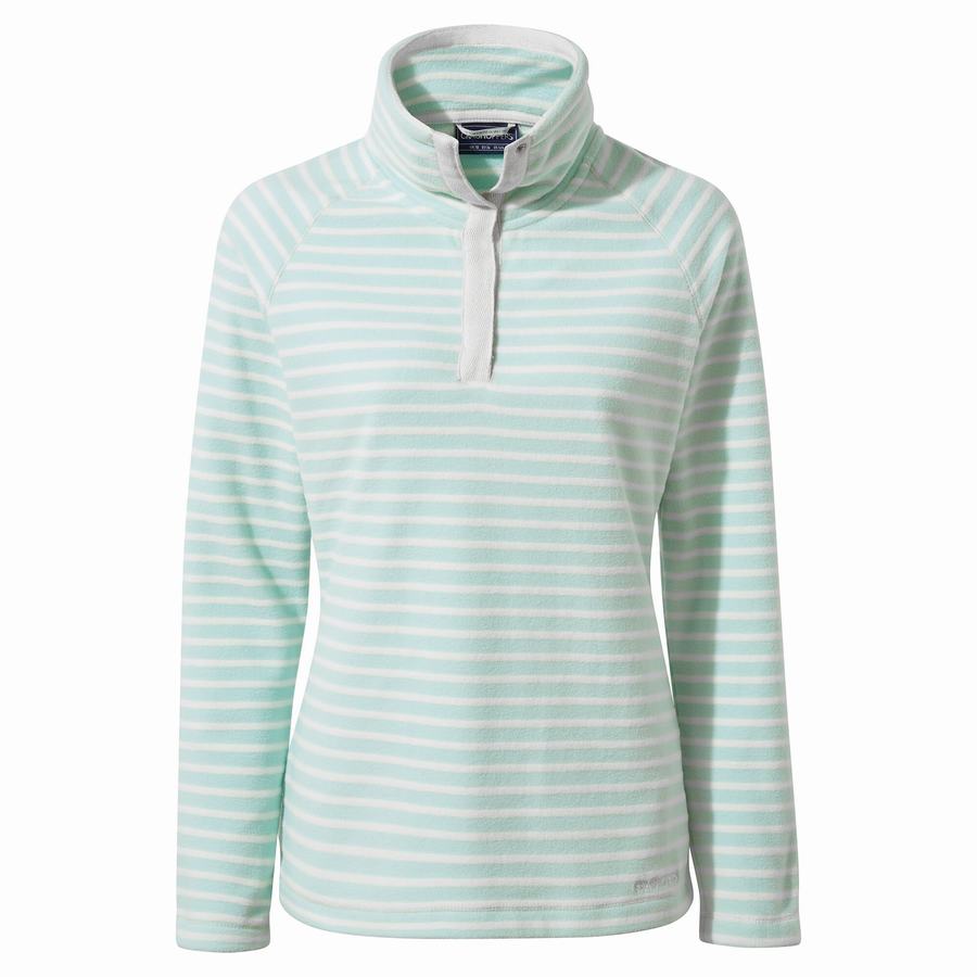 Women's Craghoppers Ella Overhead Sweaters Green Stripes | HQU10055DW