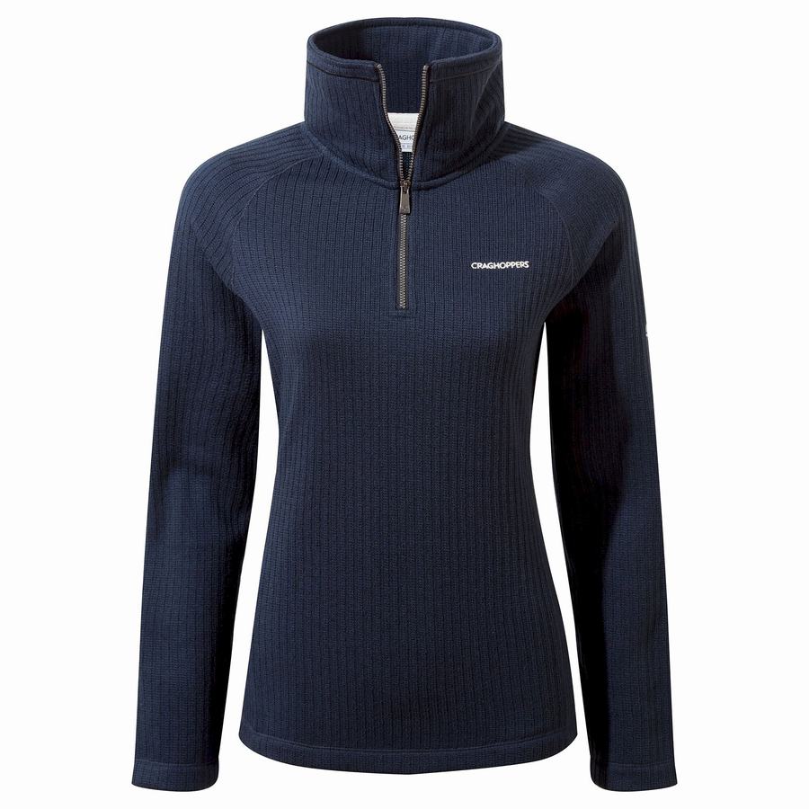 Women's Craghoppers Eveline Half Zip Sweaters Blue Navy | BKW9277RK