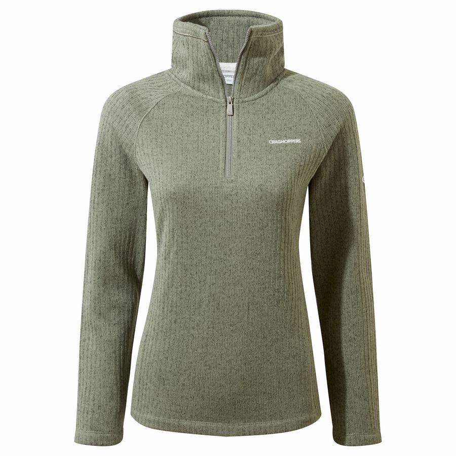 Women's Craghoppers Eveline Half Zip Sweaters Olive | IPR3548QL