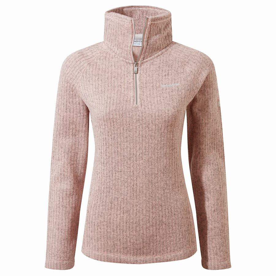 Women's Craghoppers Eveline Half Zip Sweaters Pink | XCM1009ZK