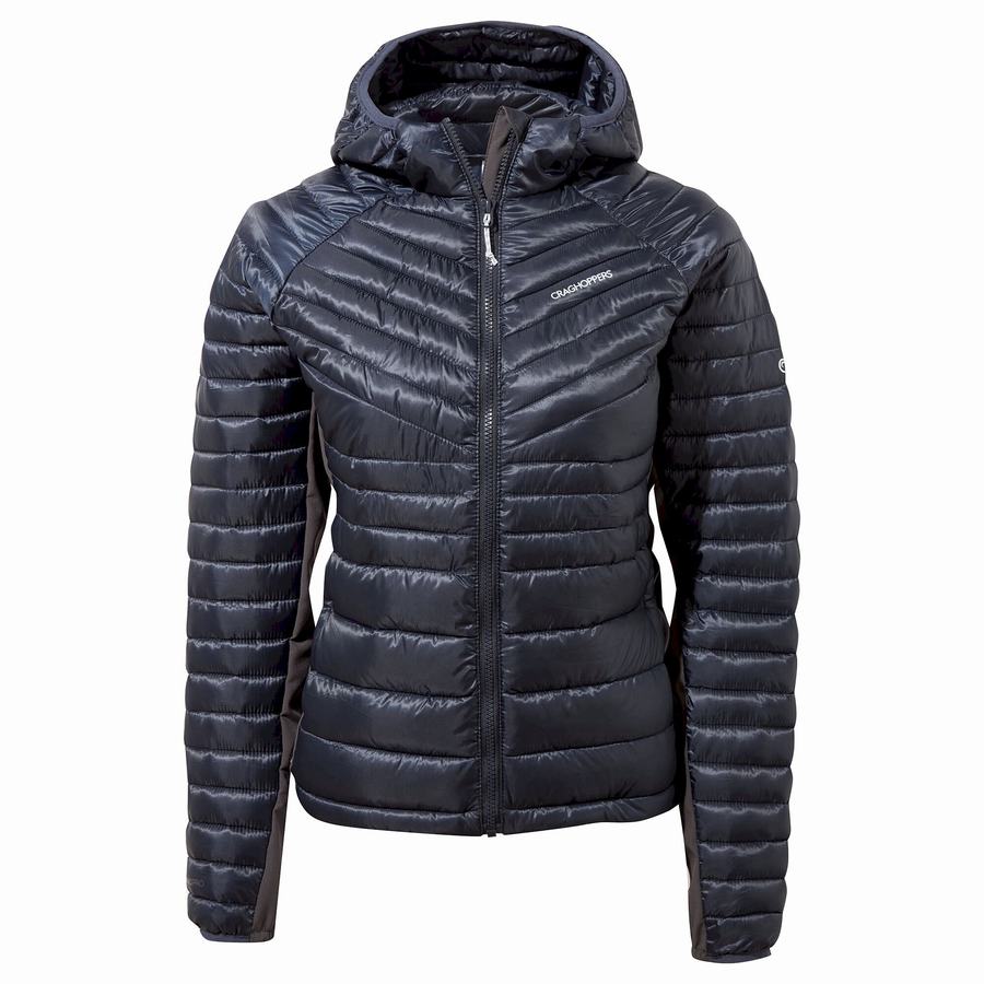 Women's Craghoppers ExpoLite Insulated Hooded Jackets Blue Navy | RSY1322NT