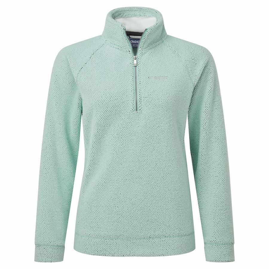 Women's Craghoppers Lilian Half Zip Sweaters Green | STM9910IN