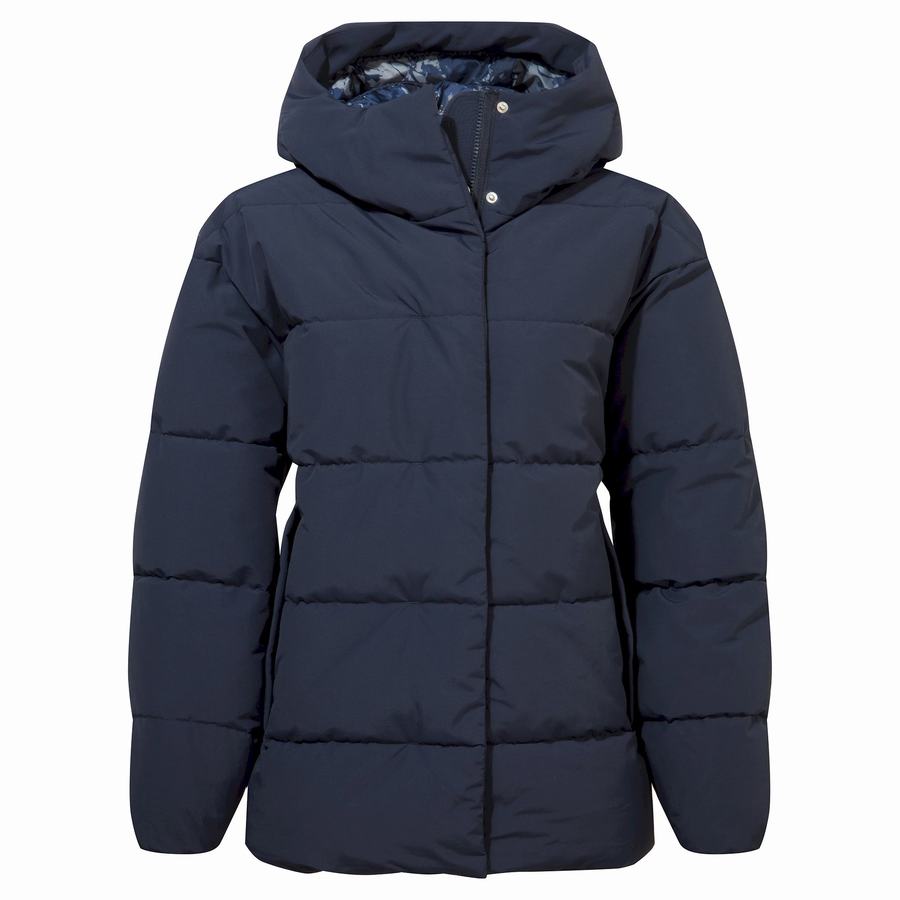 Women's Craghoppers Madora Insulated Hooded Jackets Blue Navy | QOM827FO