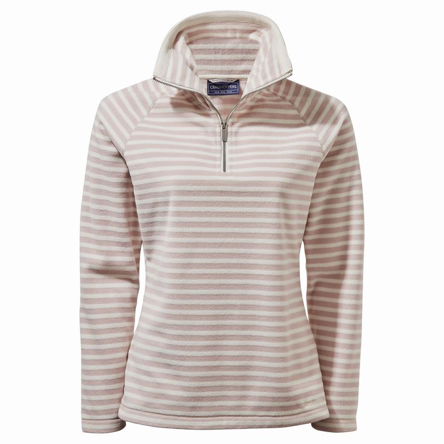 Women's Craghoppers Natalia Half Zip Sweaters Purple Stripes | EPH7196ZW