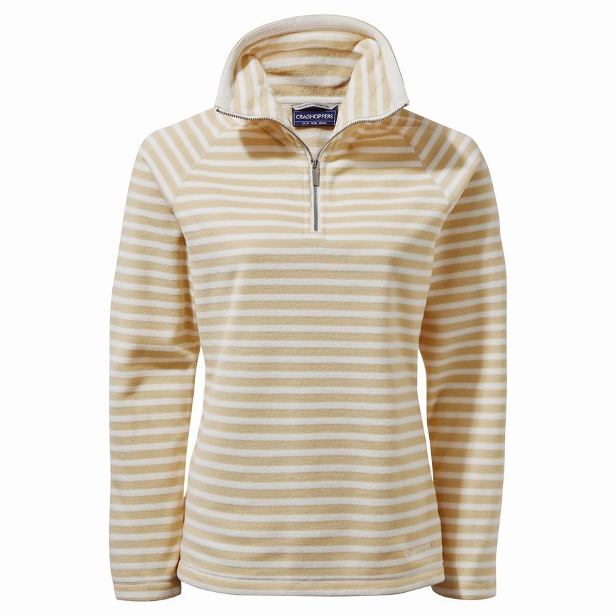 Women's Craghoppers Natalia Half Zip Sweaters Yellow Stripes | FHA2734AO