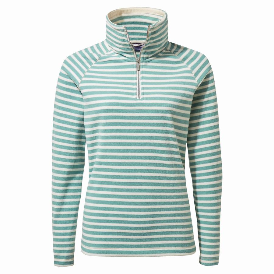 Women's Craghoppers Natalia Half Zip Sweaters Stripes | MQF3253RO