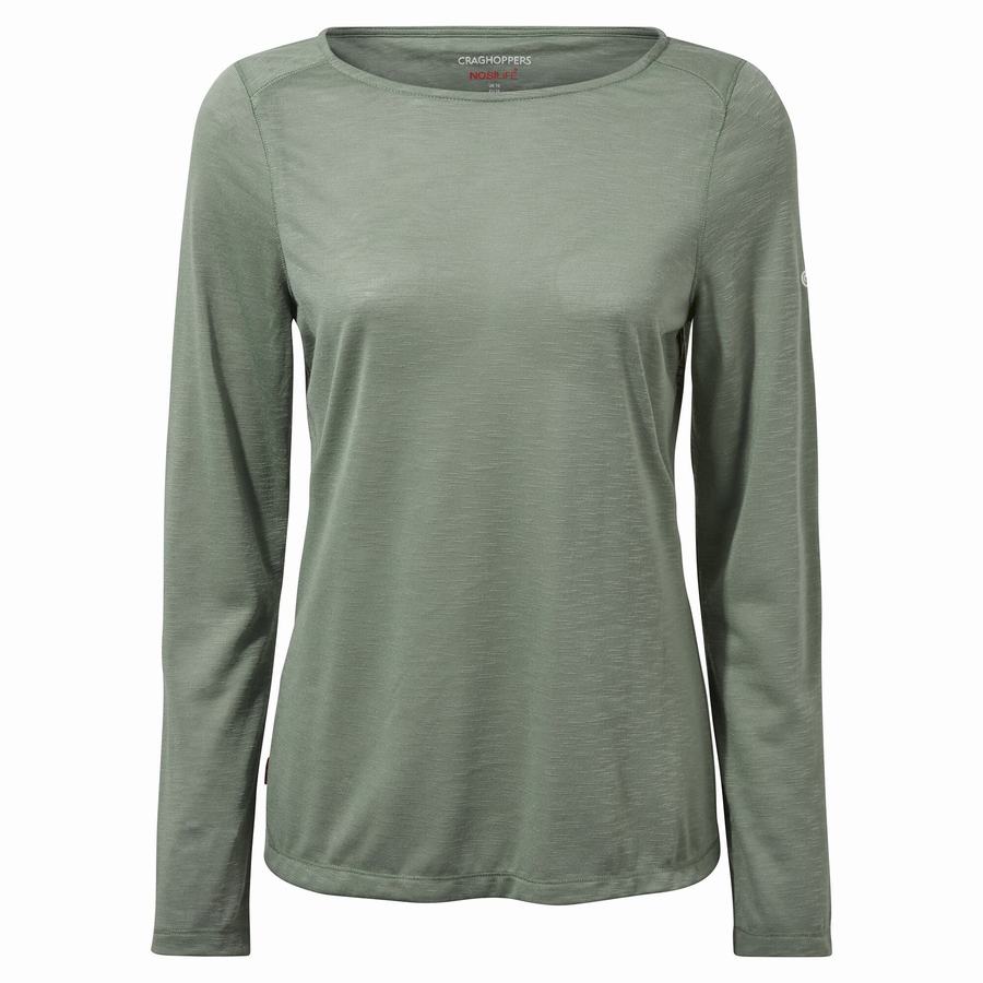 Women's Craghoppers NosiLife Erin Long Sleeved T-Shirts Olive | JQC5845EM