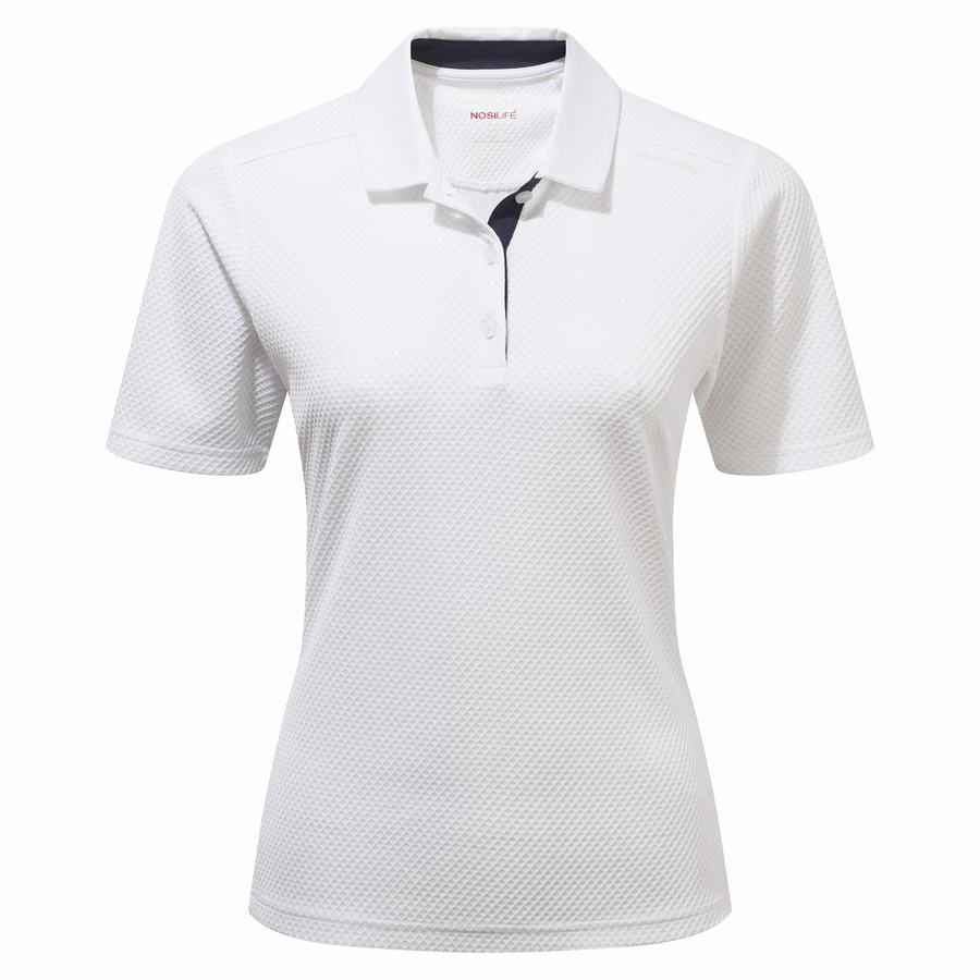 Women's Craghoppers NosiLife Short Sleeved Polo T-Shirts White | LIL8980LE