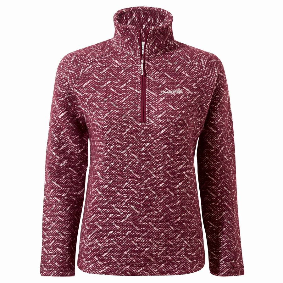 Women's Craghoppers Talladale Half Zip Sweaters Purple | UAK6780IB