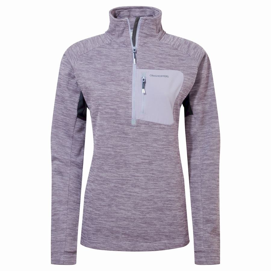 Women's Craghoppers Trina Half Zip Sweaters Purple | CNB1186XY