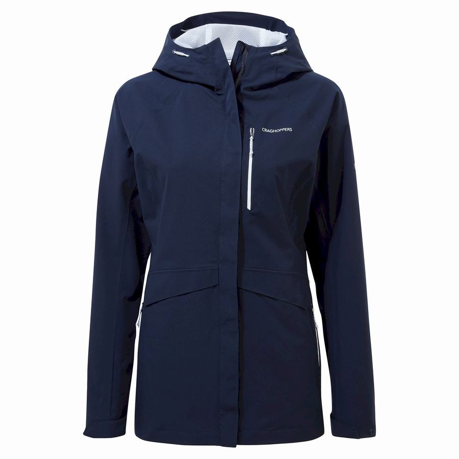 Women's Craghoppers Waterproof Caldbeck Jackets Blue Navy | NIN449XK