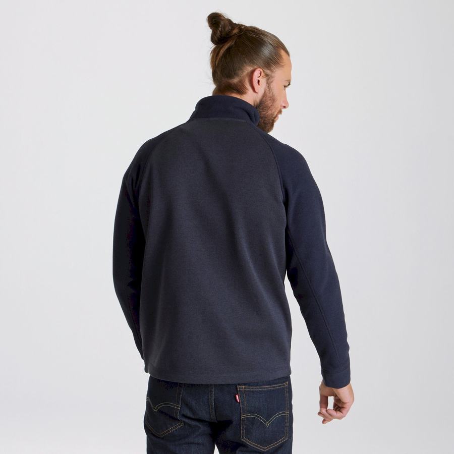 Men's Craghoppers Barker Half Zip Sweaters Grey Blue | XZM2346VJ