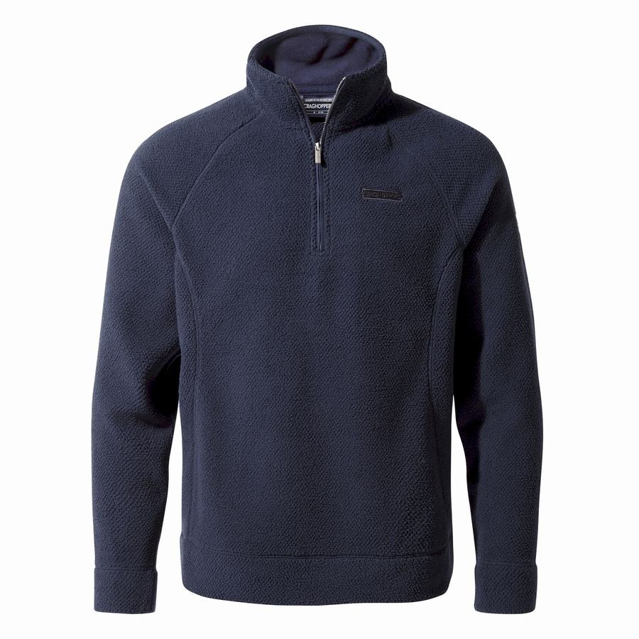 Men's Craghoppers Cason Half-Zip Sweaters Blue Navy | ZSQ5527ES