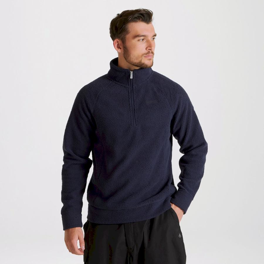 Men's Craghoppers Cason Half-Zip Sweaters Blue Navy | ZSQ5527ES