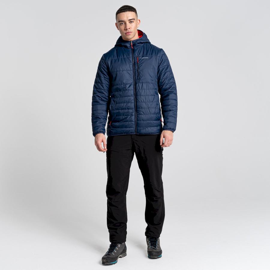 Men's Craghoppers Compresslite VI Hooded Jackets Blue Navy Red | IES3964NF