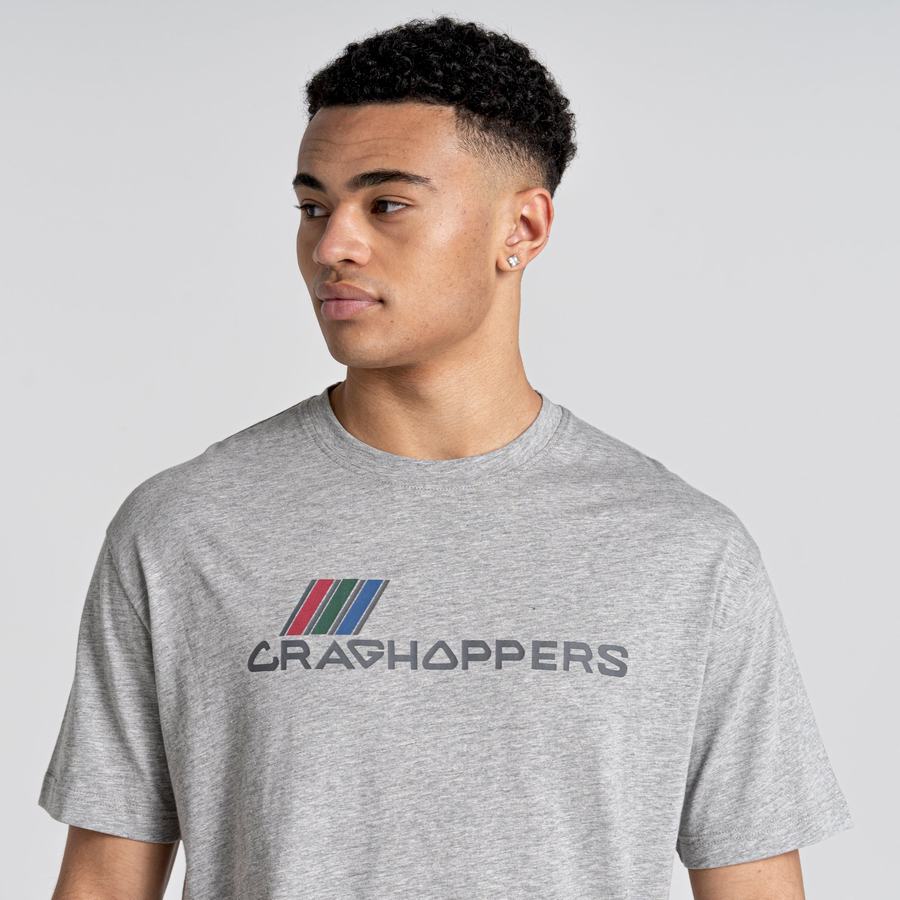 Men's Craghoppers Crosby Short Sleeved T-Shirts Grey | CKG5590CV