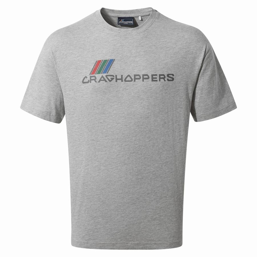 Men\'s Craghoppers Crosby Short Sleeved T-Shirts Grey | CKG5590CV