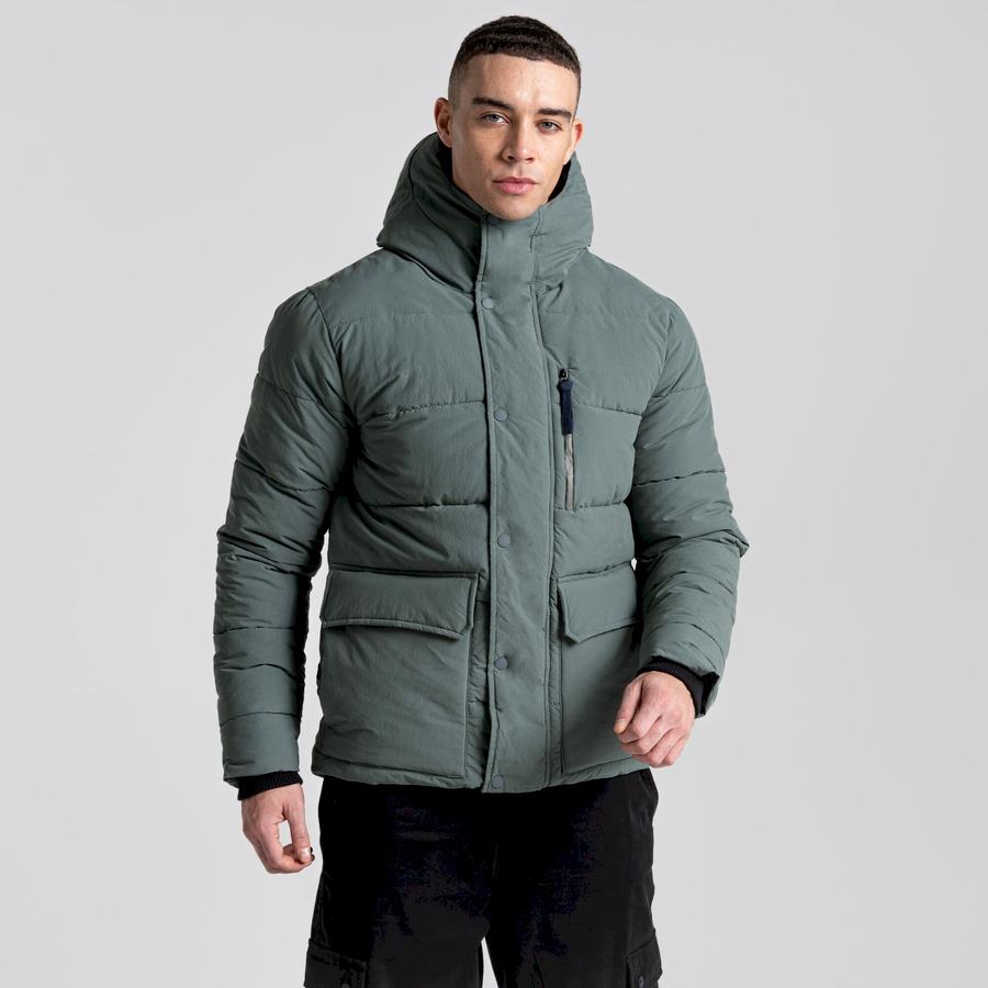 Men's Craghoppers Dunbeath Insulated Hooded Jackets Green | GDJ4732NO