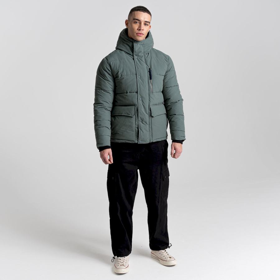 Men's Craghoppers Dunbeath Insulated Hooded Jackets Green | GDJ4732NO