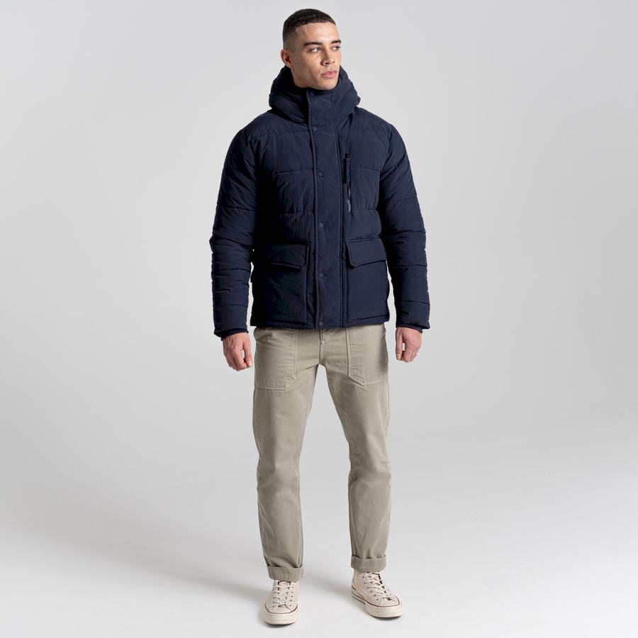 Men's Craghoppers Dunbeath Insulated Hooded Jackets Blue Navy | NCY124FC