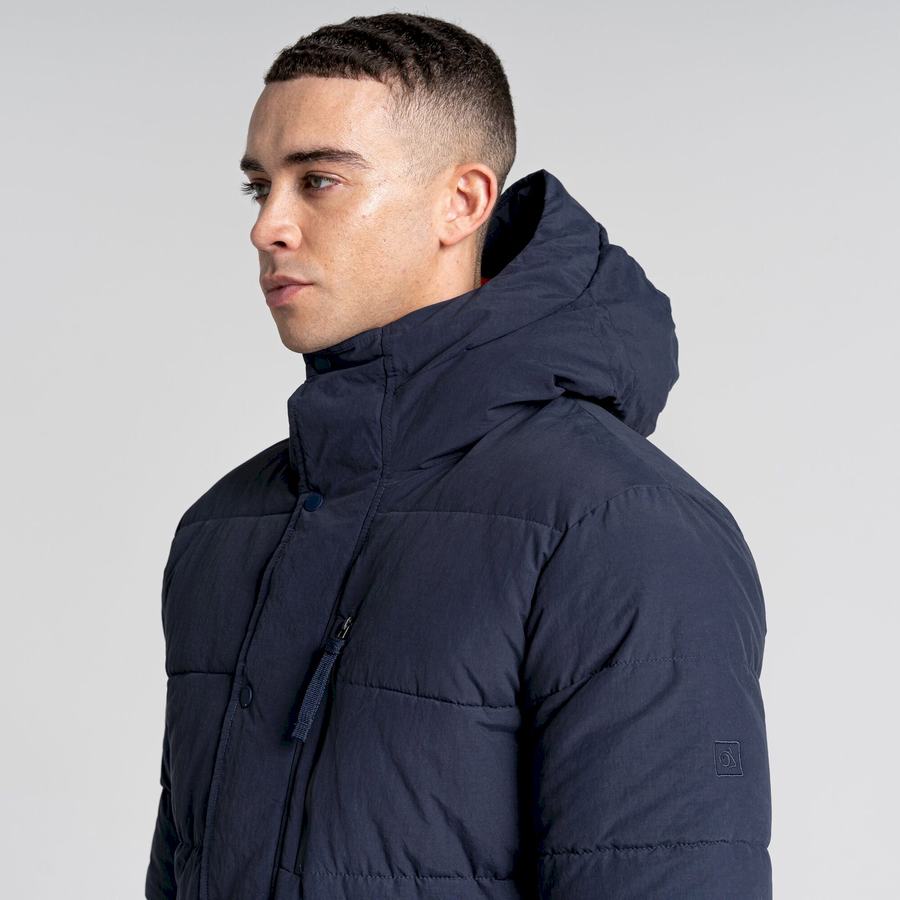 Men's Craghoppers Dunbeath Insulated Hooded Jackets Blue Navy | NCY124FC