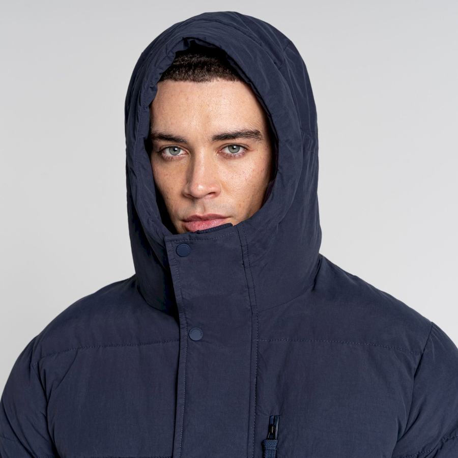 Men's Craghoppers Dunbeath Insulated Hooded Jackets Blue Navy | NCY124FC