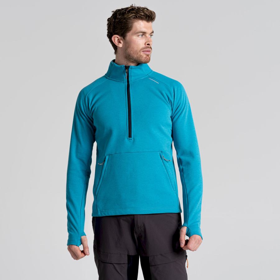 Men's Craghoppers Dynamic Pro Half Zip Sweaters Blue | GHH5736SW