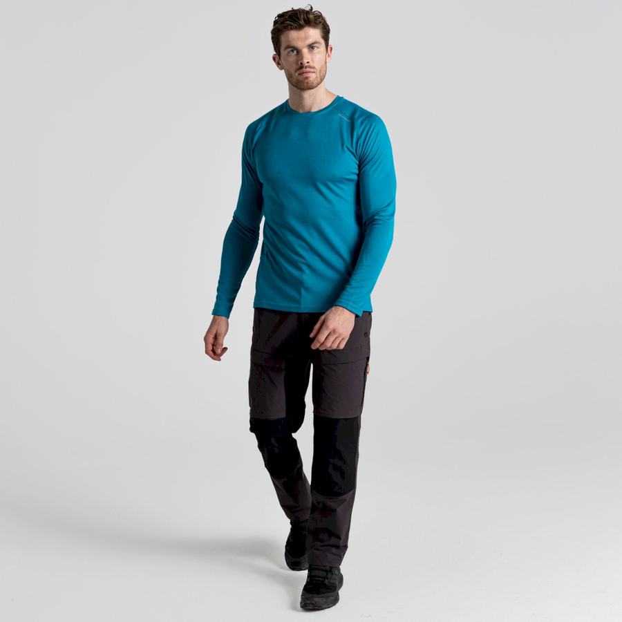 Men's Craghoppers Dynamic Pro Long Sleeved T-Shirts Blue | NZQ962WS