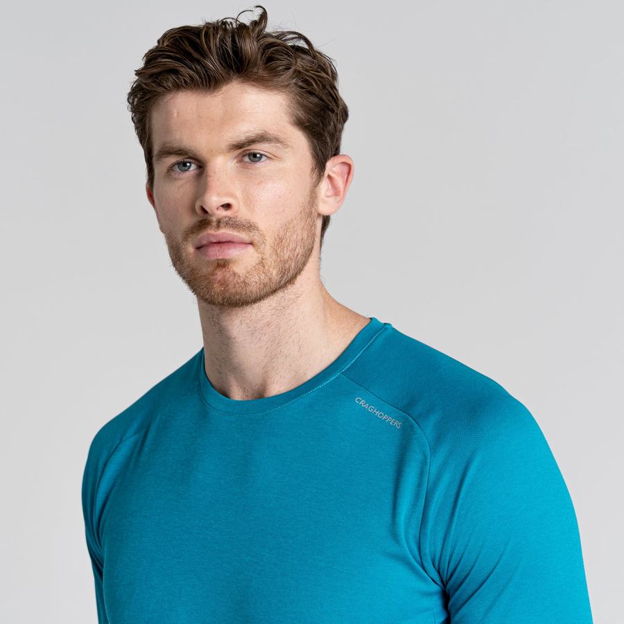 Men's Craghoppers Dynamic Pro Long Sleeved T-Shirts Blue | NZQ962WS