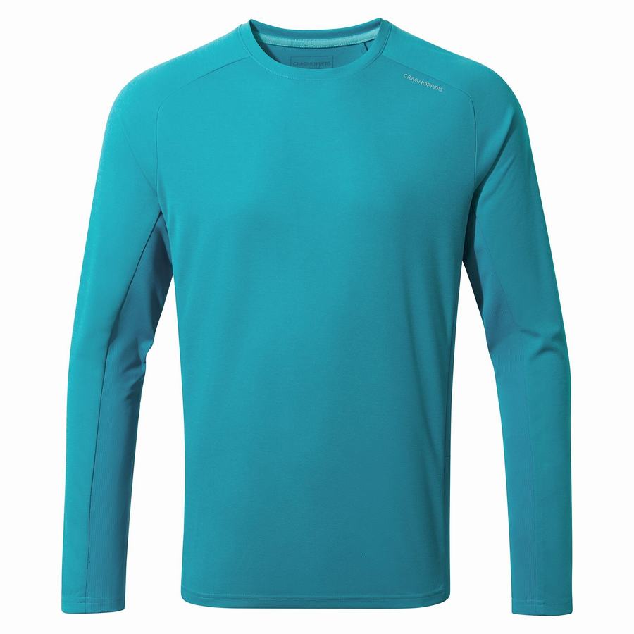 Men's Craghoppers Dynamic Pro Long Sleeved T-Shirts Blue | NZQ962WS