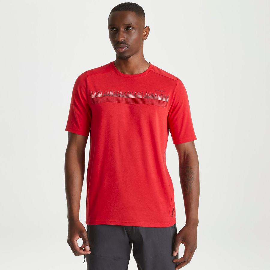 Men's Craghoppers Dynamic Short Sleeved Sriracha Red T-Shirts Red | AEG8110OZ