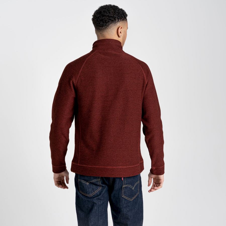 Men's Craghoppers Elton Half Zip Sweaters Dark Red | QOV3143NC