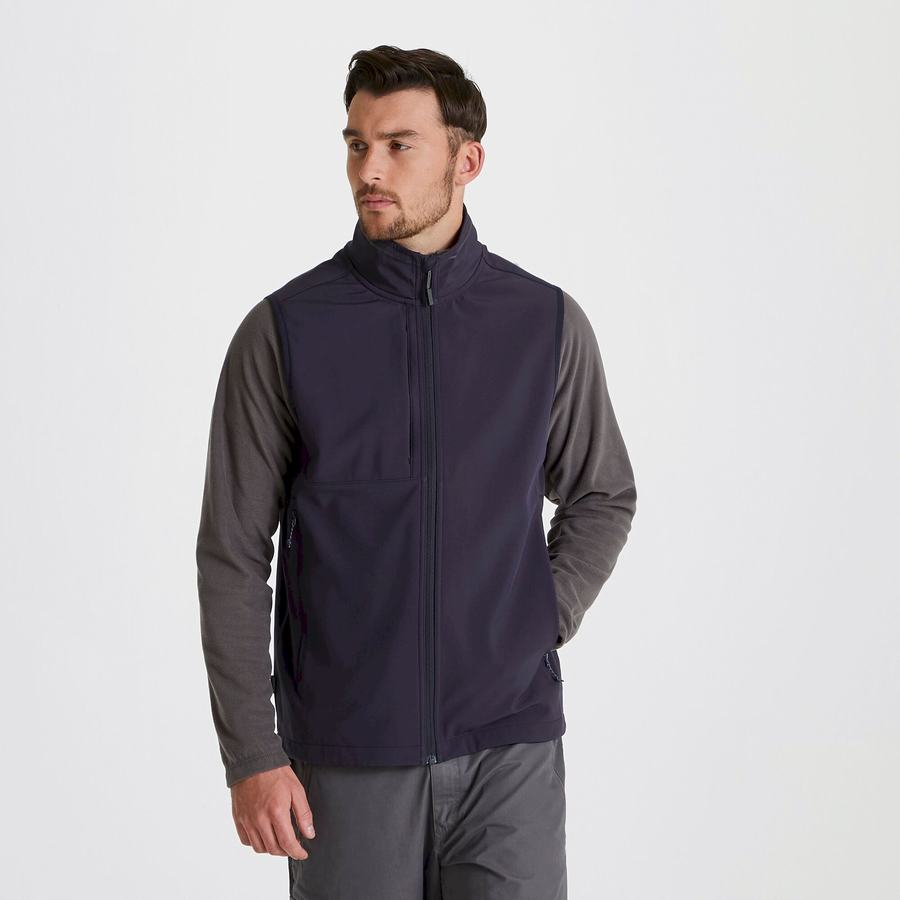 Men's Craghoppers Expert Basecamp Softshell Vest Gilets Navy | XJU444KI