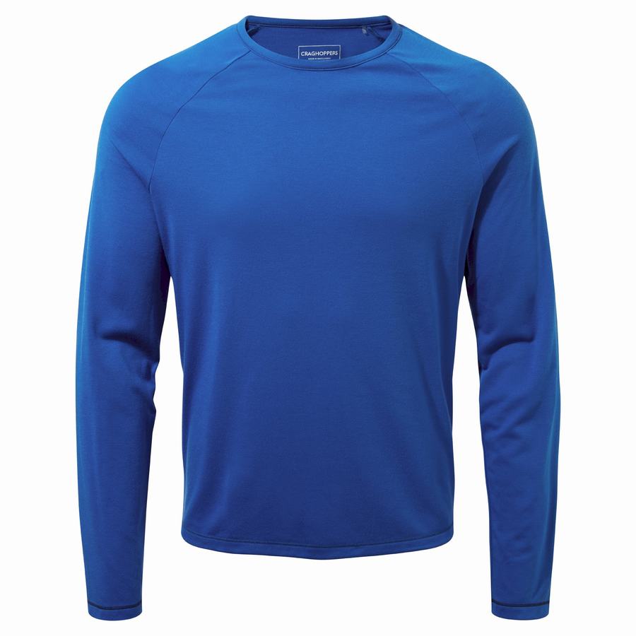 Men's Craghoppers First Layer Long-Sleeved T-Shirts Blue | EUF8743RL