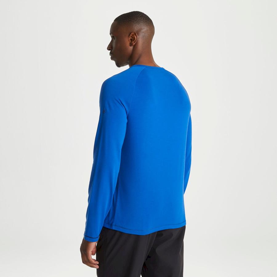 Men's Craghoppers First Layer Long-Sleeved T-Shirts Blue | EUF8743RL