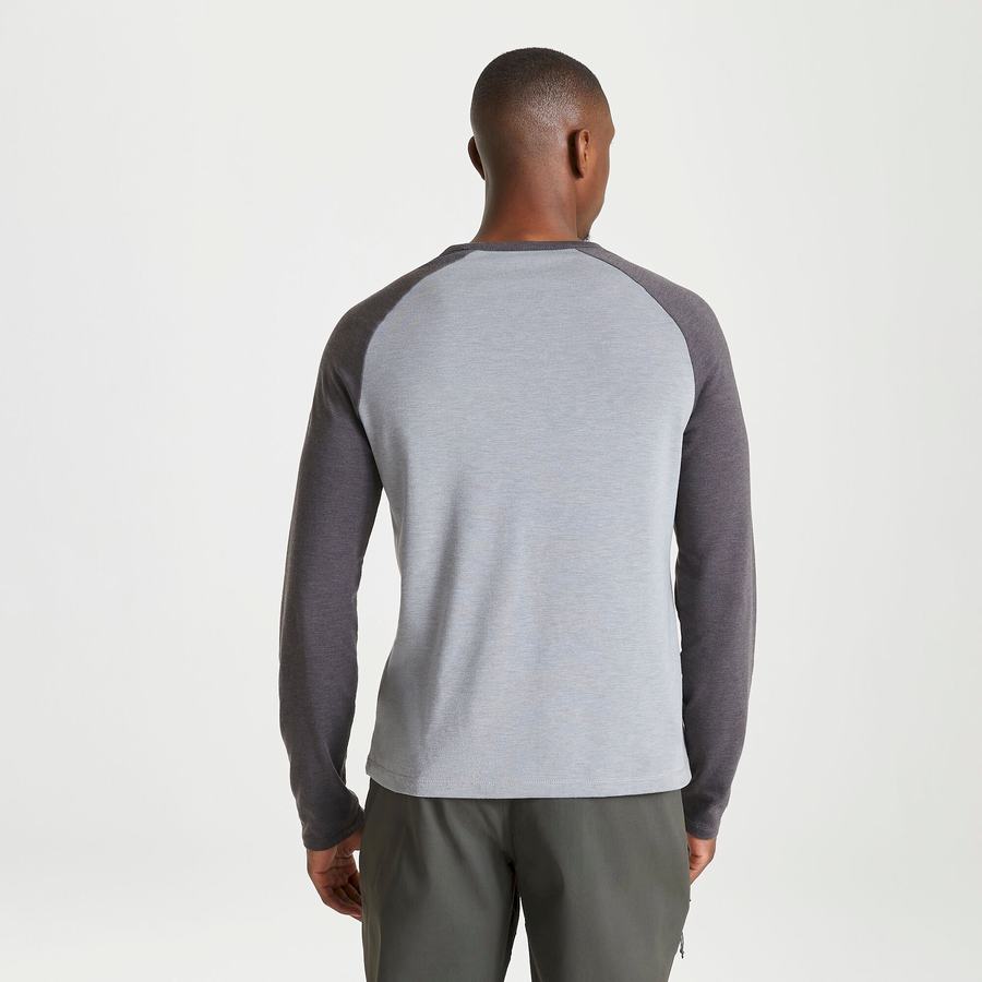 Men's Craghoppers First Layer Long-Sleeved T-Shirts Grey Black | HHO782WL