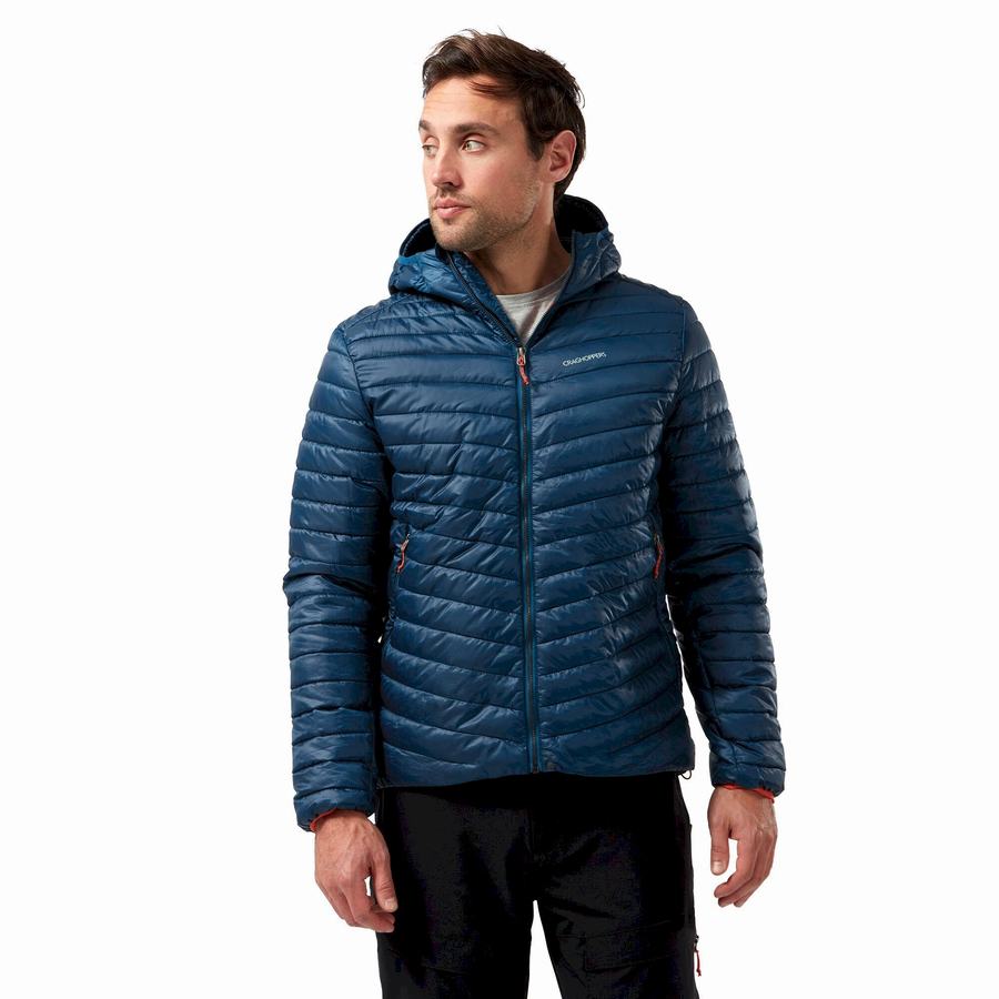 Men's Craghoppers Insulated ExpoLite Hooded Jackets Navy Blue | JOK2917FY