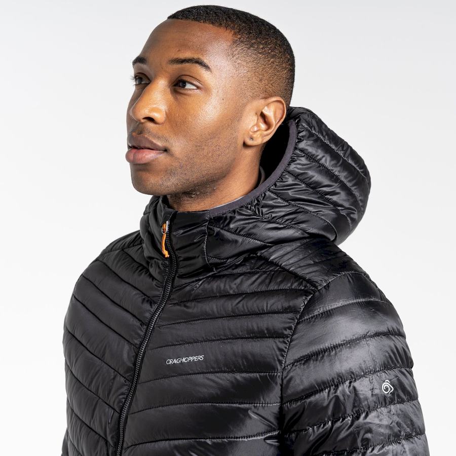 Men's Craghoppers Insulated ExpoLite Hooded Jackets Black Orange | PPJ6212VM