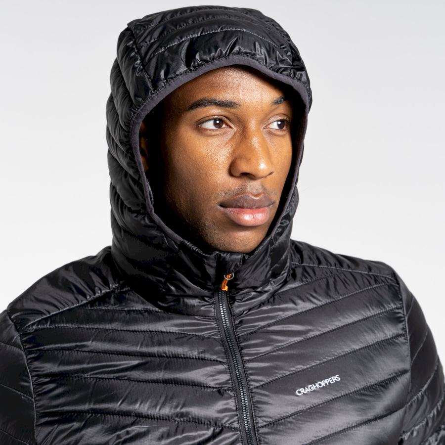 Men's Craghoppers Insulated ExpoLite Hooded Jackets Black Orange | PPJ6212VM