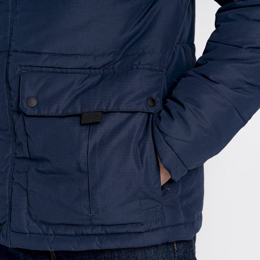 Men's Craghoppers Insulated Trillick Downhike Hooded Jackets Navy Dark Blue | WCK2729XD